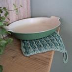 Groene gietijzeren ovenschaal / gratinschaal, Antiek en Kunst, Antiek | Emaille, Ophalen of Verzenden