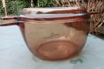 Vintage PYREX VISION corning FRANCE rookglas, Kookpan of Snelkookpan, Gebruikt, Keramische plaat, Ophalen of Verzenden