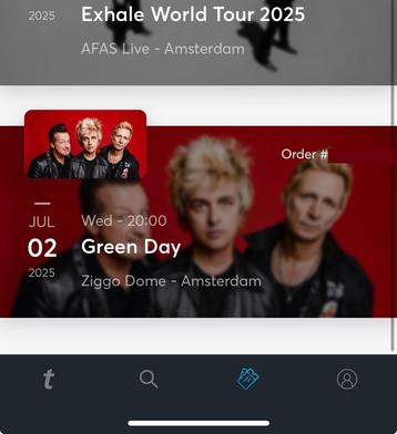 GREEN DAY | 2x Floor tickets | ZiggoDome, 2 July beschikbaar voor biedingen