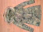Stoere dames parka - camouflage winterjas met bont 38, Ophalen of Verzenden, Zo goed als nieuw, Maat 38/40 (M), Groen