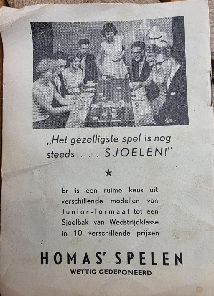 OUDHOLLANDS SPEL SJOELBAK JAREN '50, Hobby en Vrije tijd, Gezelschapsspellen | Bordspellen, Zo goed als nieuw, Vijf spelers of meer