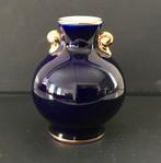 LOMONOSOV USSR vaasje kobalt blauw met goud, Huis en Inrichting, Woonaccessoires | Vazen, Blauw, Ophalen of Verzenden, Minder dan 50 cm