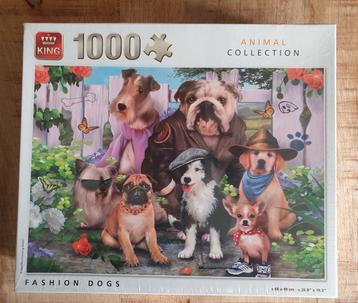 Nieuwe King puzzel Fashion Dogs, 1000 stukjes. beschikbaar voor biedingen