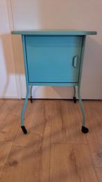 VETTRE Ikea nachtkastje kastje turquoise blauw, Ophalen of Verzenden, Zo goed als nieuw, Metaal of Aluminium, Minder dan 45 cm