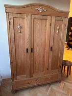 Grenen kledingkast met 3 deuren, Ophalen, Gebruikt, 100 tot 150 cm, Met lade(s)