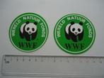 sticker oud WWF Natuurfonds natuur fonds panda beer logo, Verzamelen, Stickers, Verzenden, Zo goed als nieuw, Bedrijf of Vereniging