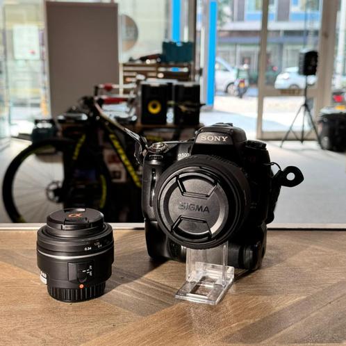 Sony A500 Zwart + Sigma 18-200M Lens + Sony DT 1.8/50 SAM Le, Audio, Tv en Foto, Fotocamera's Digitaal, Zo goed als nieuw