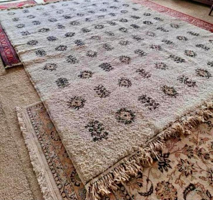 Groot Berber vloerkleed, handgeknoopt, wol, Huis en Inrichting, Stoffering | Tapijten en Kleden, Gebruikt, 200 cm of meer, Rechthoekig