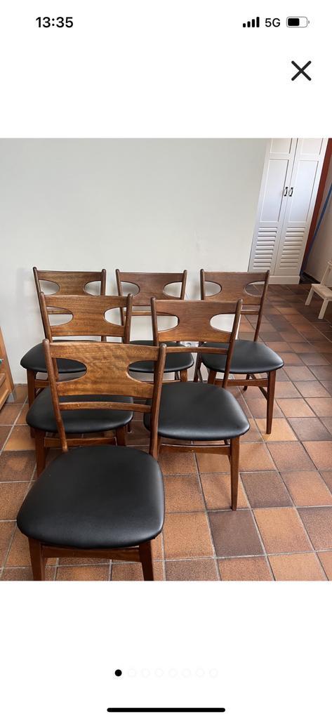Deens design eetkamer stoelen, Huis en Inrichting, Stoelen, Zo goed als nieuw, Hout, Zwart, Ophalen