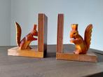 leuke vintage houten boekensteunen met eekhoorns, Ophalen of Verzenden, Gebruikt