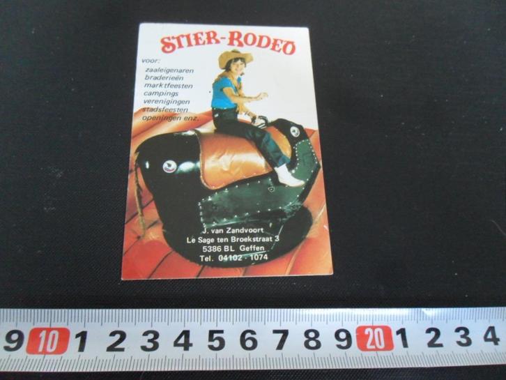 sticker Geffen J. van Zandvoort  STIER - RODEO, Verzamelen, Stickers, Zo goed als nieuw, Bedrijf of Vereniging, Ophalen