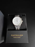 Kapten & Son Chrono Silver Steel 40mm horloge, nieuw!, Nieuw, Overige merken, Staal, Ophalen of Verzenden