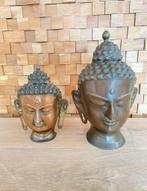 Antieke bronzen boeddha hoofden, Ophalen of Verzenden, Zo goed als nieuw