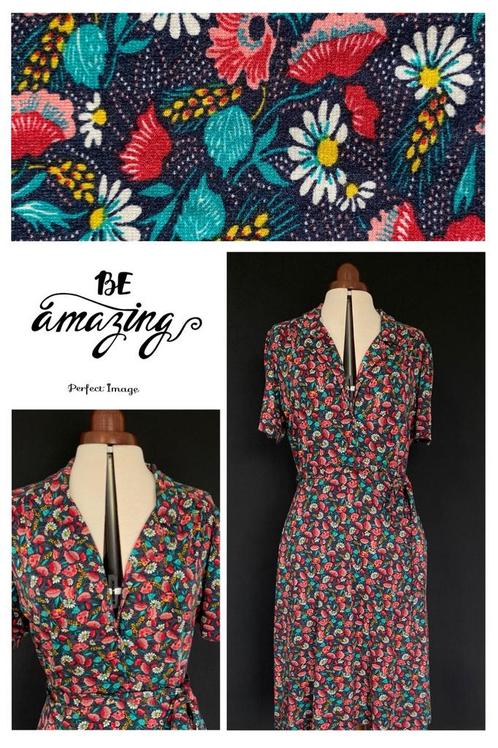 KING LOUIE 50s Emmy dress Floralmania-XL🌺retro, Kleding | Dames, Jurken, Zo goed als nieuw, Maat 46/48 (XL) of groter, Overige kleuren