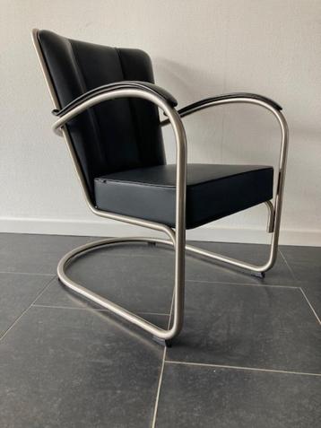 Gispen 412, zijdemat chroom, Colourline leder beschikbaar voor biedingen