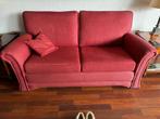 Rode 2,5 zits bank & fauteuil, Ophalen, Gebruikt, 75 tot 100 cm, Rechte bank