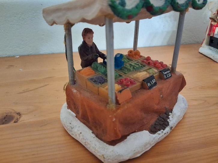 Kersthuisje Typisch Hollands, groente en fruit kraam, kerst, Diversen, Kerst, Zo goed als nieuw, Ophalen of Verzenden