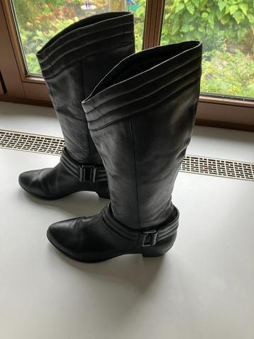 Stoere leren zwarte vintage-laarzen maat 40 beschikbaar voor biedingen