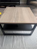Salontafel hout antraciet en licht eiken, Ophalen, 50 tot 100 cm, Vierkant, 50 tot 100 cm