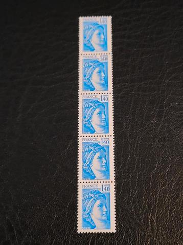 Franse Postzegels - Serie van 5 beschikbaar voor biedingen