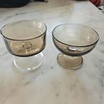 Luminarc voetglas rookglas zwart bruin glas glaasjes vintage, Ophalen of Verzenden, Zo goed als nieuw, Borrel- of Shotglas