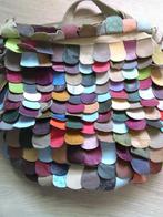 Vintage fantasie leren kleuren schoudertas, Verzenden, Gebruikt, Overige kleuren, Schoudertasje