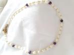 Parel en Amethyst ketting nalatenschap, Sieraden, Tassen en Uiterlijk, Antieke sieraden, Ophalen of Verzenden, Overige materialen