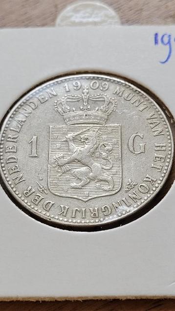 1 gulden 1909 beschikbaar voor biedingen