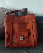 Stijlvolle leren tas van Pieces – buffel leer, Overige merken, Bruin, Ophalen of Verzenden, Zo goed als nieuw