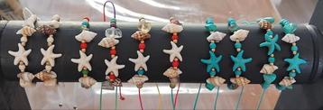 Zomerse armbandjes met Zeester en echte schelp.  beschikbaar voor biedingen