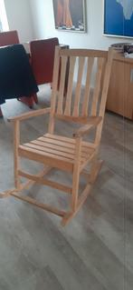 Houten schommelstoel als nieuw, Huis en Inrichting, Stoelen, Ophalen, Bruin, Zo goed als nieuw, Eén
