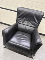 Zwarte leren Fauteuil Rolf Benz, Huis en Inrichting, Ophalen, Gebruikt, 50 tot 75 cm, Leer