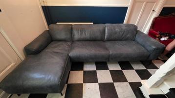 Blauwe leren hoekbank - Vierpersoons Madeira beschikbaar voor biedingen