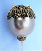 Antieke hoedenspeld met grote parel in filigraan korf (R30), Ophalen, Zo goed als nieuw
