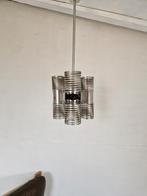 Space age italiaanse chromen veer lamp vintage design., Huis en Inrichting, Lampen | Hanglampen, Gebruikt, Onbekend, Ophalen of Verzenden