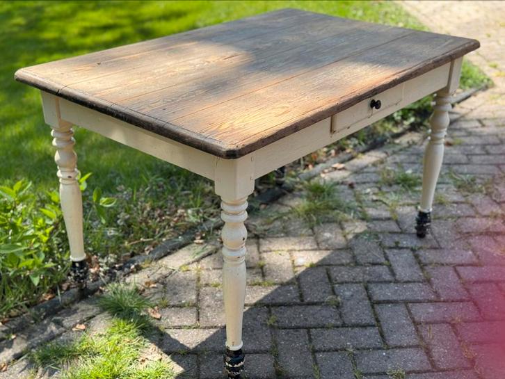 Franse boeren tafel, eikenblad, stevig en zwaar, Antiek en Kunst, Curiosa en Brocante, Ophalen