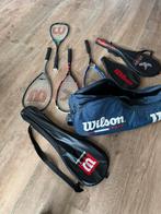 4 goede squash rackets+Wilson tas+balletjes, Gebruikt, Ophalen