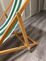 Houten Tuinstoel Groen-Wit, Huis en Inrichting, Stoelen, Ophalen, Gebruikt, Overige kleuren, Eén