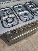 Zeer goed staat boretti antraciet fornuis 6,pitts 90cm breed, Gebruikt, 60 cm of meer, Ophalen of Verzenden, Energieklasse A of zuiniger