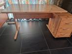 Bureau met 3-lade kast. Grenen., Huis en Inrichting, Bureaus, Ophalen, Met wielen, Gebruikt, Bureau