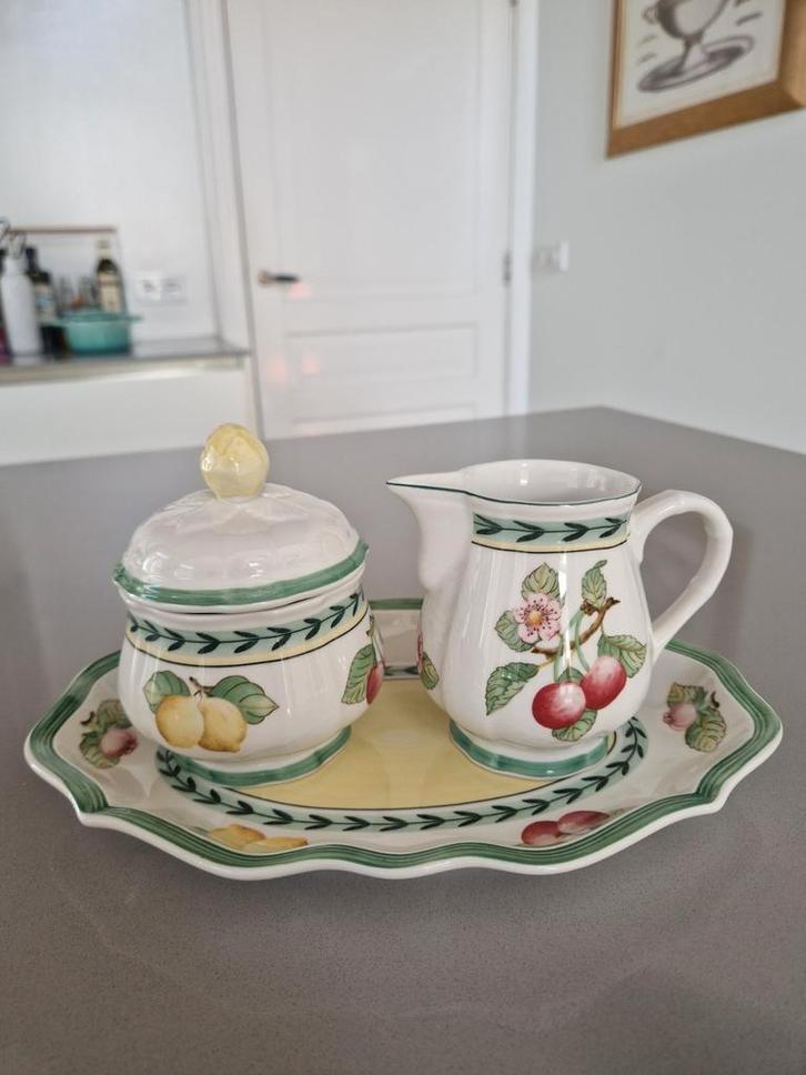 Suiker en melkset Villeroy en Boch French Garden Fleurence, Huis en Inrichting, Keuken | Servies, Zo goed als nieuw, Overige stijlen
