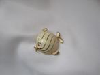 Broche Monet / vis goudkleurig off white emaille, Sieraden, Tassen en Uiterlijk, Broches, Verzenden, Zo goed als nieuw, Overige materialen