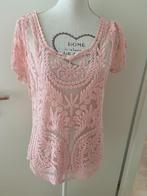 Leuk roze kanten top van Paris et Moi Fashion mt L, Maat 42/44 (L), Paris et Moi Fashion, Ophalen of Verzenden, Korte mouw