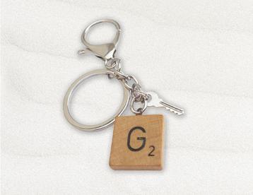 Dome’s Design: Scrabble Bag Charm/sleutelhanger (G – zilver) beschikbaar voor biedingen