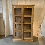 Vitrinekast -massief teak hout - vanaf € 299,- Bij TTM Wonen, 100 tot 150 cm, Www.ttmwonen.nl, Glas, Www.ttmwonen.nl