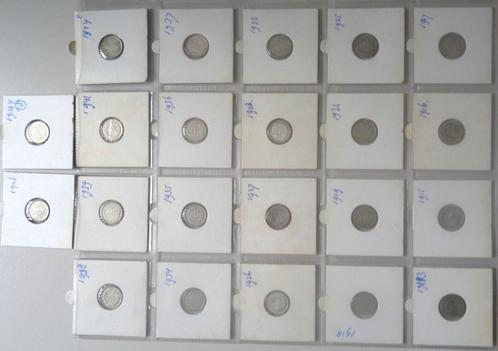 Wilhelmina set van 22 stuks 10 Cent  1913 - 1948 Zilver, Postzegels en Munten, Munten | Nederland, Setje, 10 cent, Koningin Wilhelmina