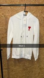 Ami Paris Hoodie met Rits – Wit – Maat L, Maat 52/54 (L), Ami Paris, Wit, Nieuw