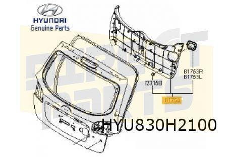 Hyundai Santa Fe achterklepbekleding binnenzijde (3/10-9/12), Auto-onderdelen, Carrosserie en Plaatwerk, Achterklep, Hyundai, Achter