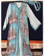 marokkaanse caftan takschita sari jellaba abaya gala dubai, Blauw, Maat 42/44 (L), Ophalen of Verzenden, Zo goed als nieuw