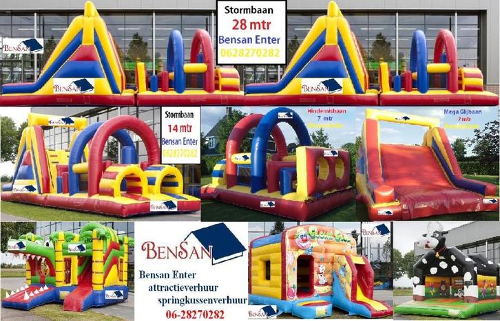 multiefun inflatables stormbanen springkussens bensan enter, Hobby en Vrije tijd, Feestartikelen | Verhuur, Zo goed als nieuw